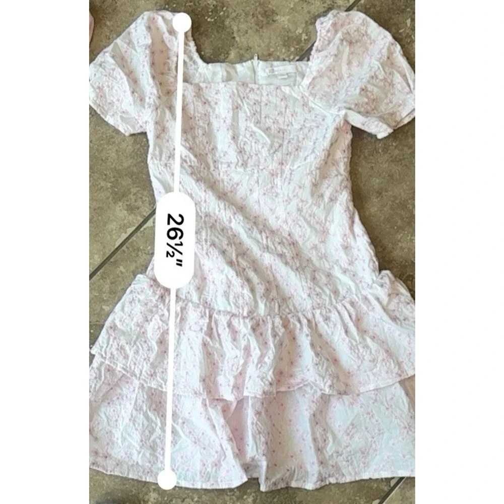GB Girls Size 10 Dress Lot of 2 Pink White Ditsy Floral Fit & Flare Summer Party